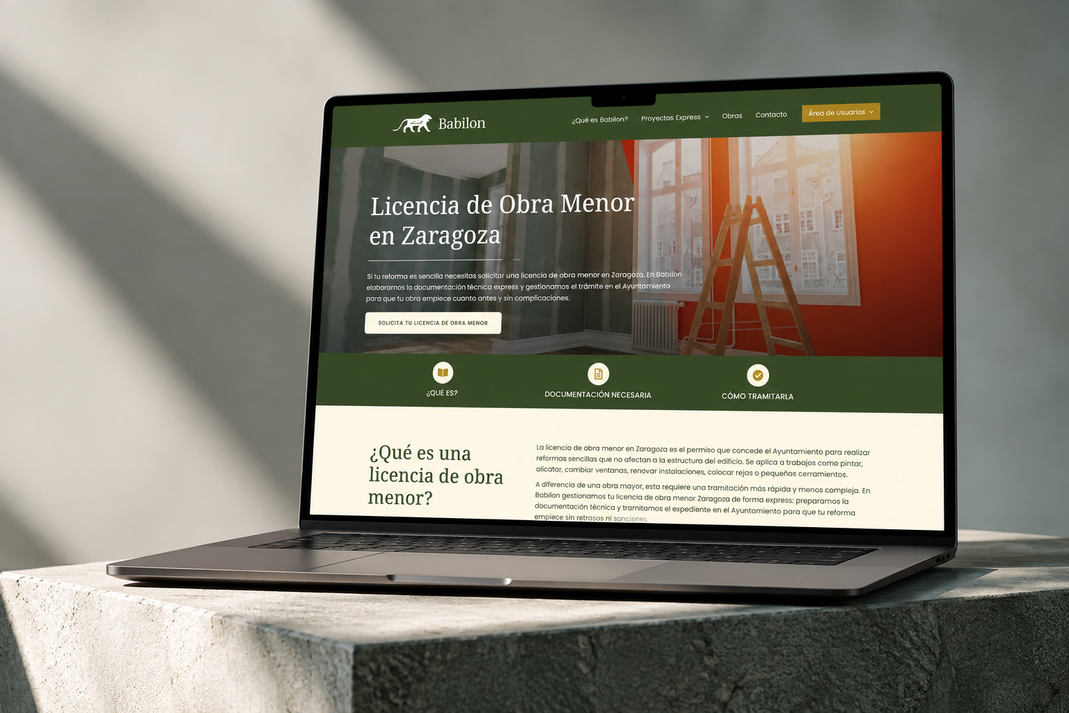 Página web de Babilon diseñada por +másketing